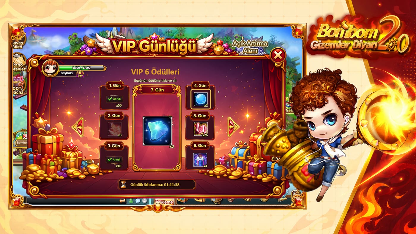 VIP Günlüğü — Her gün artan ayrıcalıklar