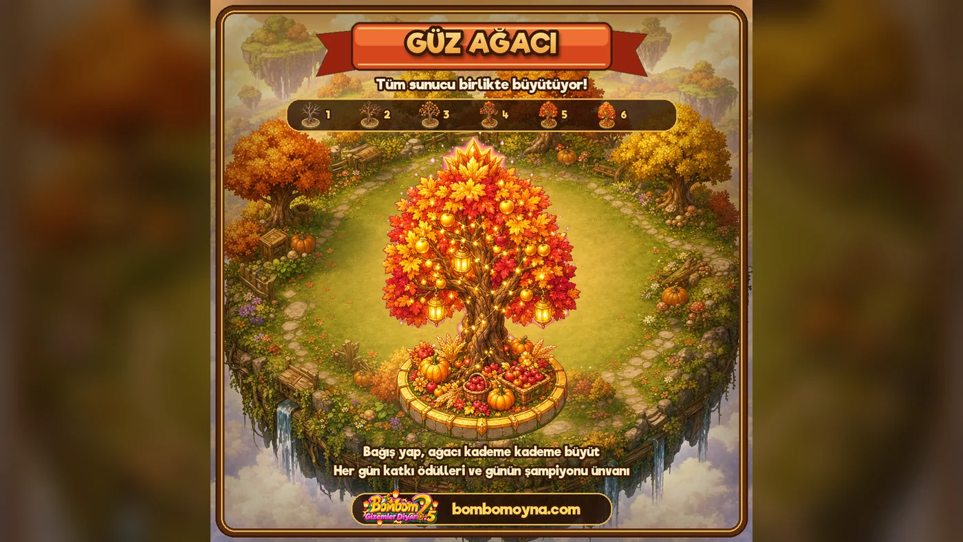 Güz Ağacı - Tüm sunucu birlikte büyütüyor: bağış yap, günlük ödülleri topla